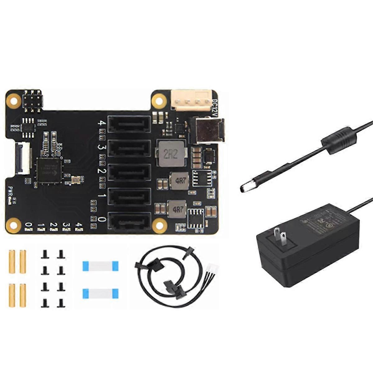 X1009 PCIe to 5 Port SATA Shield for 5 PCIe to 5 SATA 3.0 NOT Support Boot From HDD/SSD US Plug