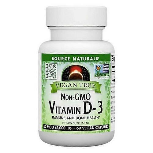 Source Naturals Vegan True Non-GMO Vitamin D-3 ,2,000 IU ,60 VegCaps