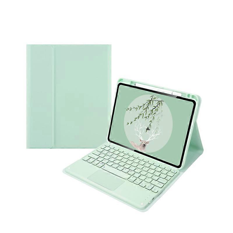 Touchpad keyboard case for Ipad Pro 112021/2020, detachable green Bluetooth wireless keyboard with touchpad, smart silicone.