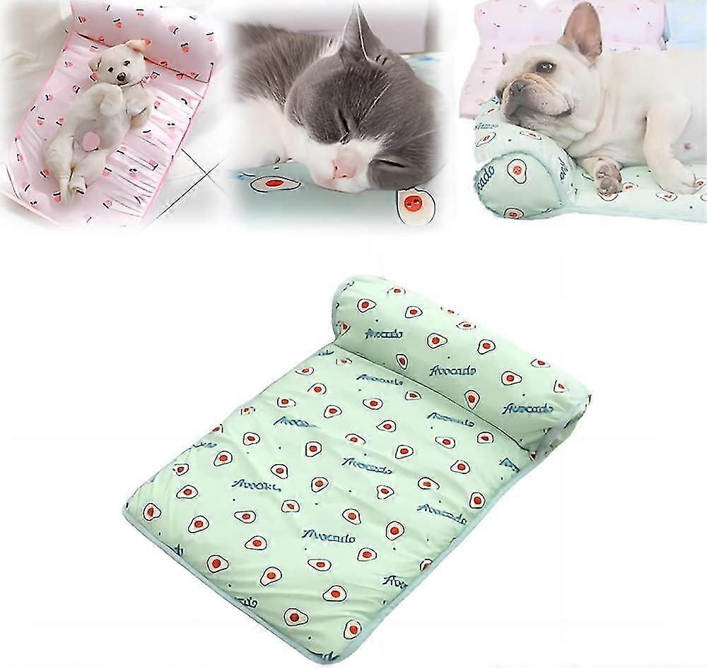 Lit rafraîchissant pour chats et chiens, tapis rafraîchissant d'été en soie glacée, tapis rafraîchissant lavable en soie glacée, couverture rafraîchissante pour animaux
