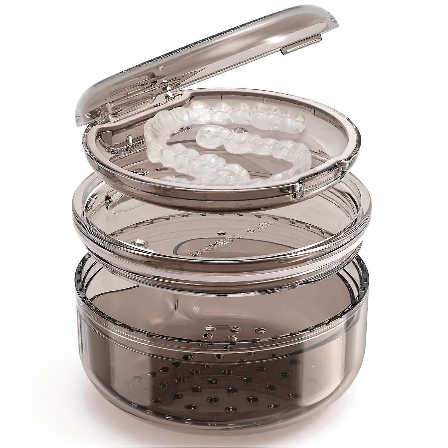 Clean Braces Storage Box Orthodontic Retainer Mouth Guard Container Facing