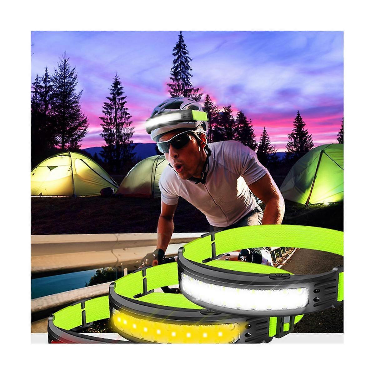 Sensor Head Light Lamp Torch COB Running Headlight Waterproof USB Rechargeable Head Light Built-In