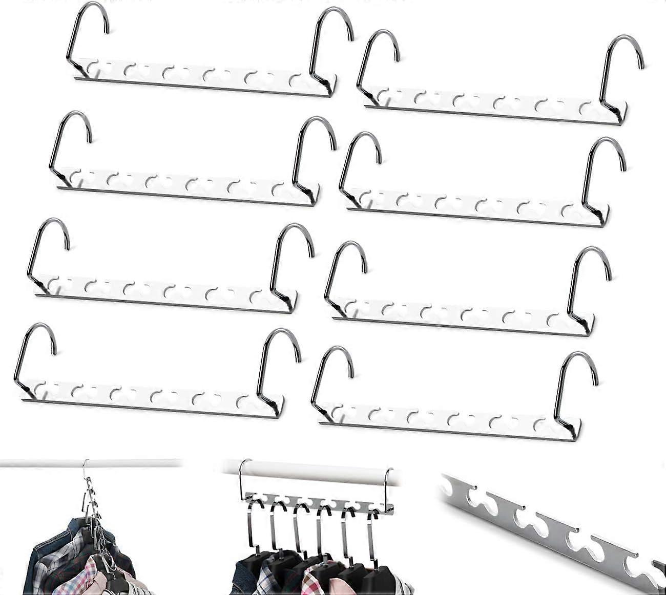 Dww-Set of 8 Space-Saving Hangers, Magic Hanger Organizer for Clothes Storage and Organization, Saves Space in Closets