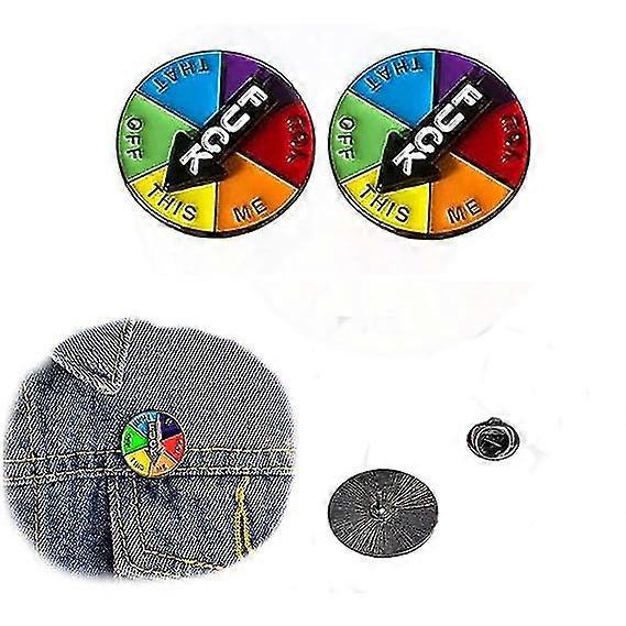 2pcs Fun Enamel Pin Badge, Fuck Rotating Pins