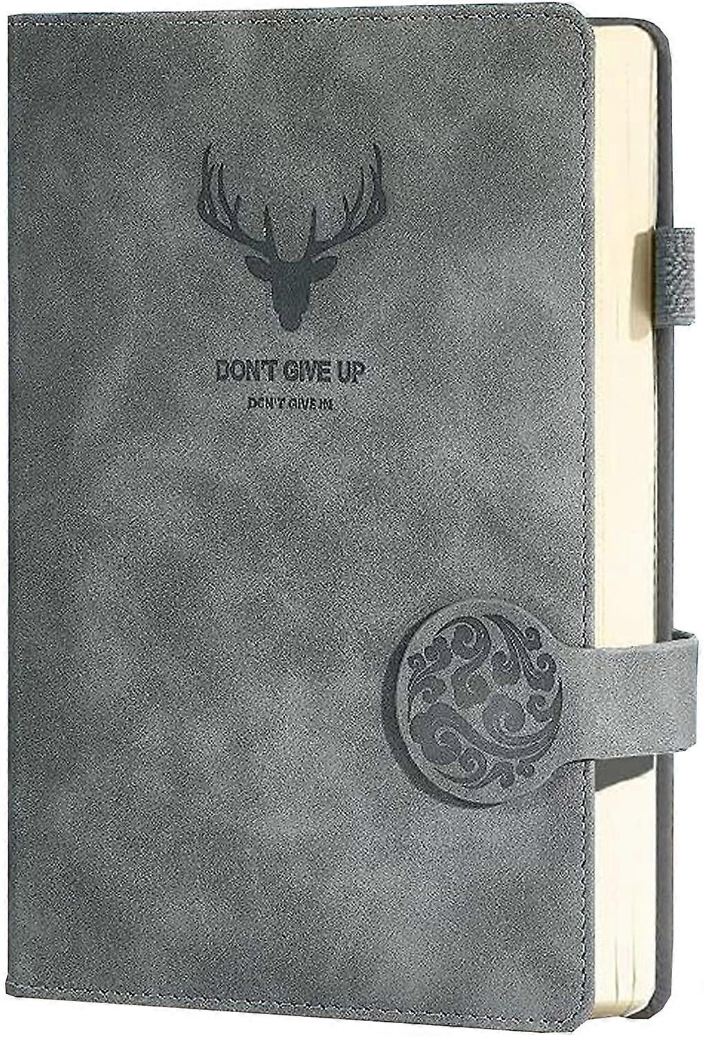A5 Notebook Leather Notebook, Super Thick Notebook Workbook Composition Notebook 200 Pages for Study Office Home School Writing Note Taking gray