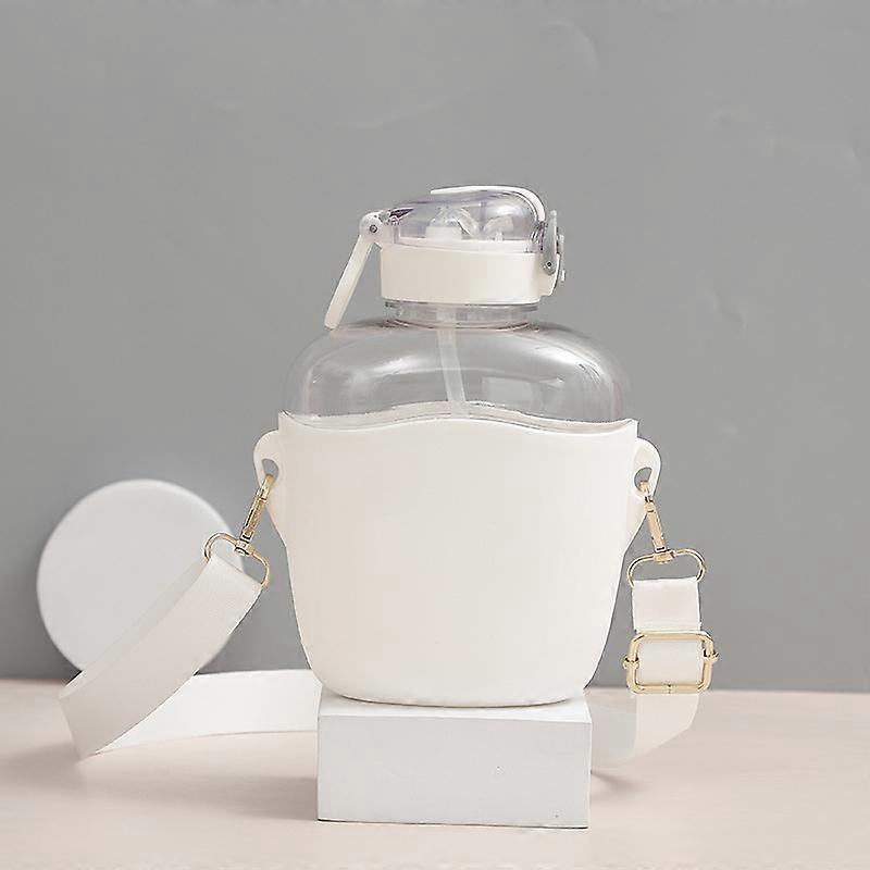 キャンディカラーアウトドアストラップストロースポーツボトルホワイト800ML