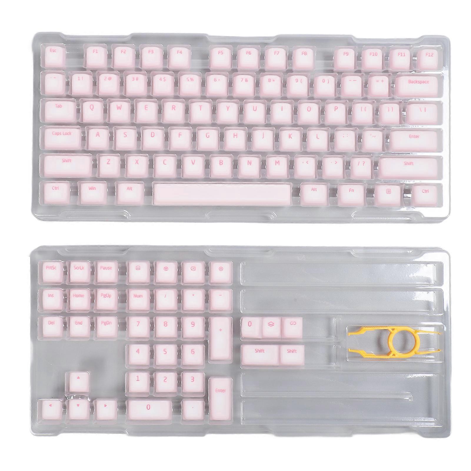 113 Keys PBT Keycaps Professional DIY Original Height Mute Mechanical Keyboard Keycaps for 61 64 68 72 82 84 87 104 108 Keys Mechanical Keyboard Pink