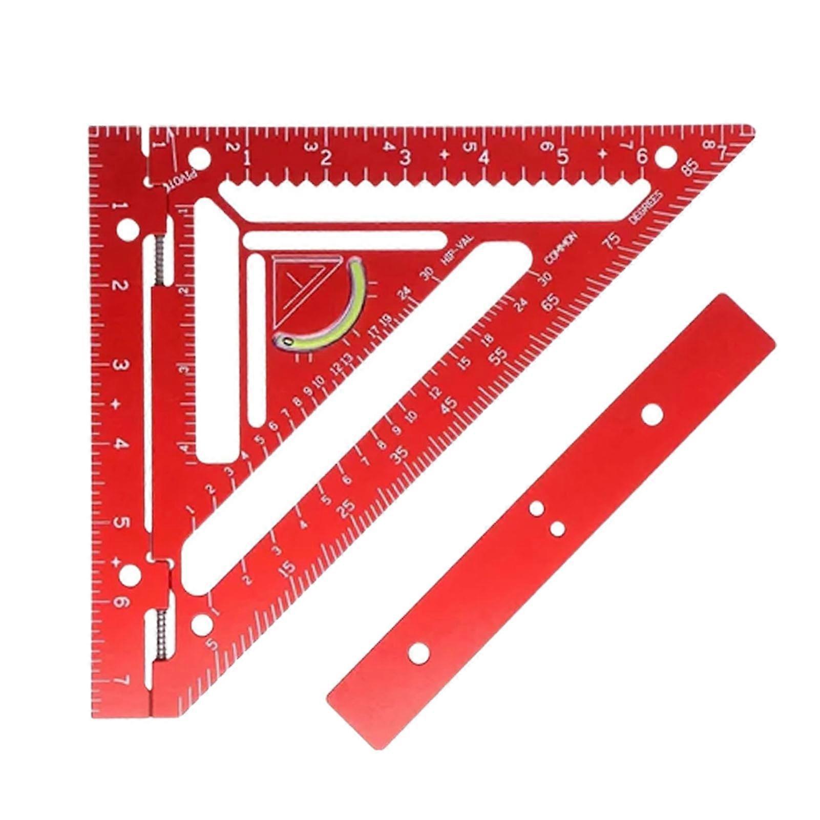 CYDT Rafter Square Tool Aluminum Alloy Triangular Ruler Layout Measuring Tool Carpentry Square with Jig Block