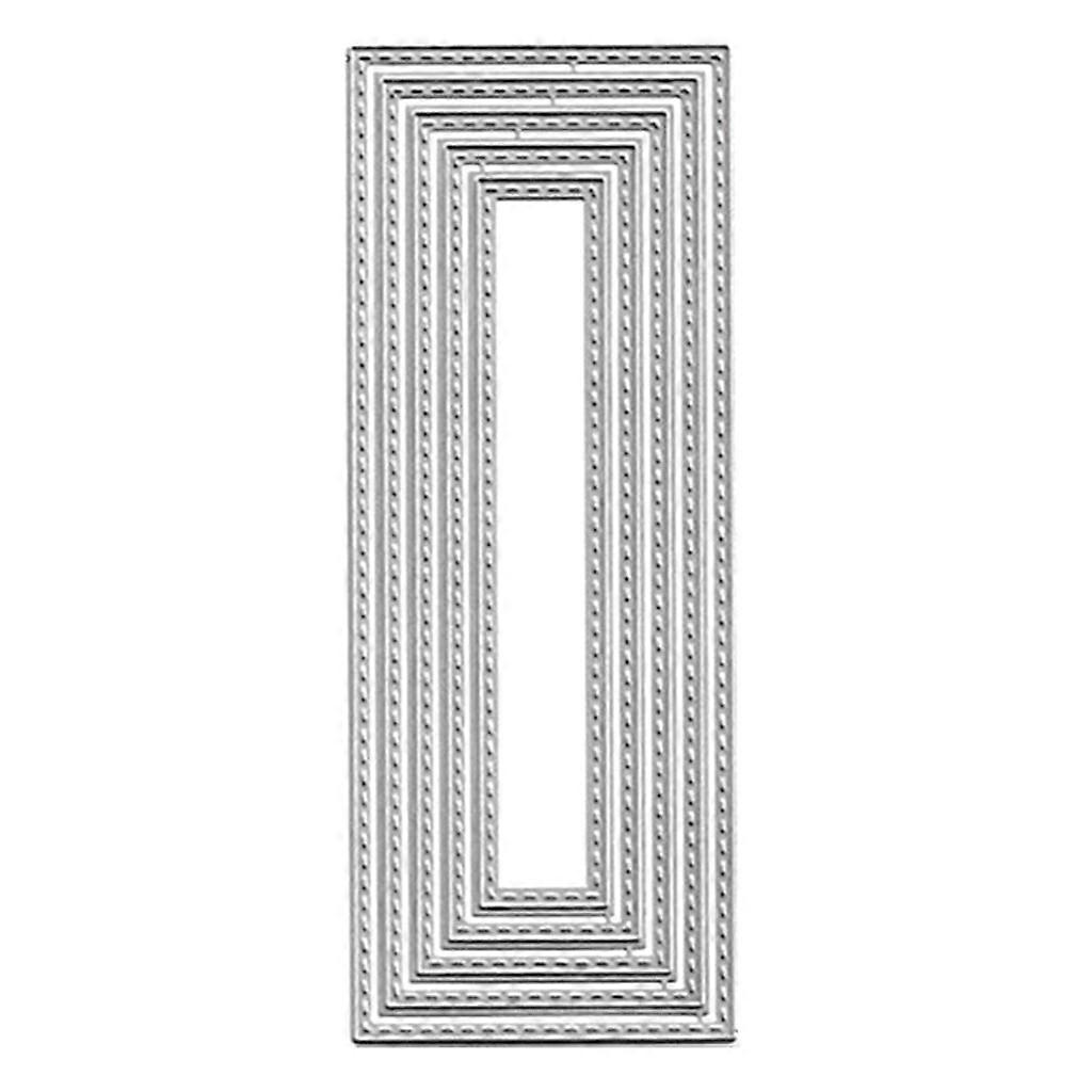 Metal Cutting Dies Silver Color Rectangle Frame Combination Set Embossing Dies