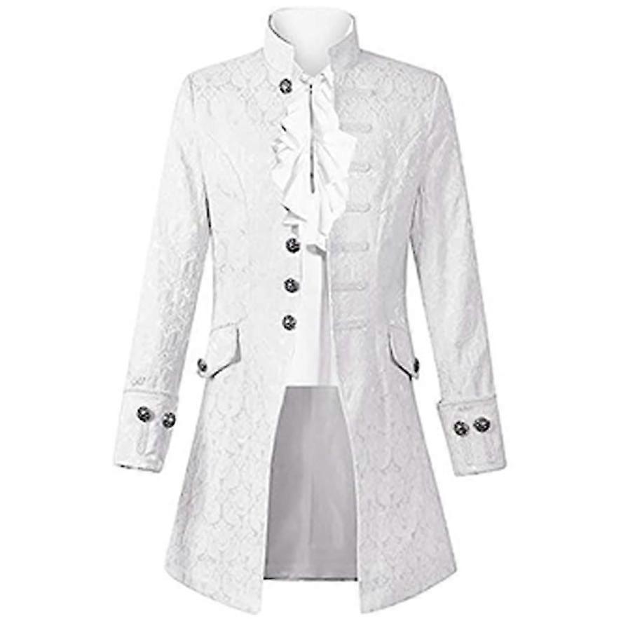 Erkekler Steampunk Gotik Ortaçağ Ceket Viktorya Dönemi Vampir Korsan Frock Ceket Kostüm