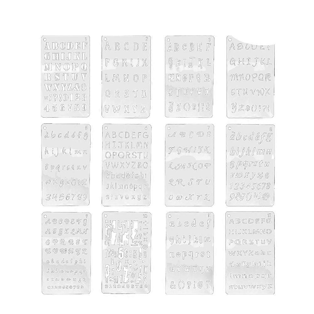 12 Sheets Alphabet Stencils Stencils Painting Drawing Sheet Drawing Stencils
