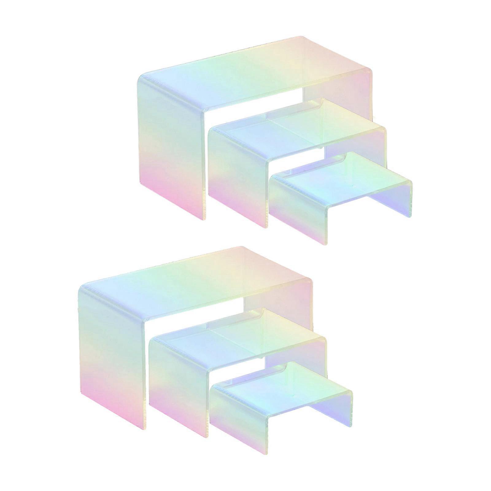 Best Sellers-6 x Display Rack Rainbow Iridescent Acrylic Display Risers