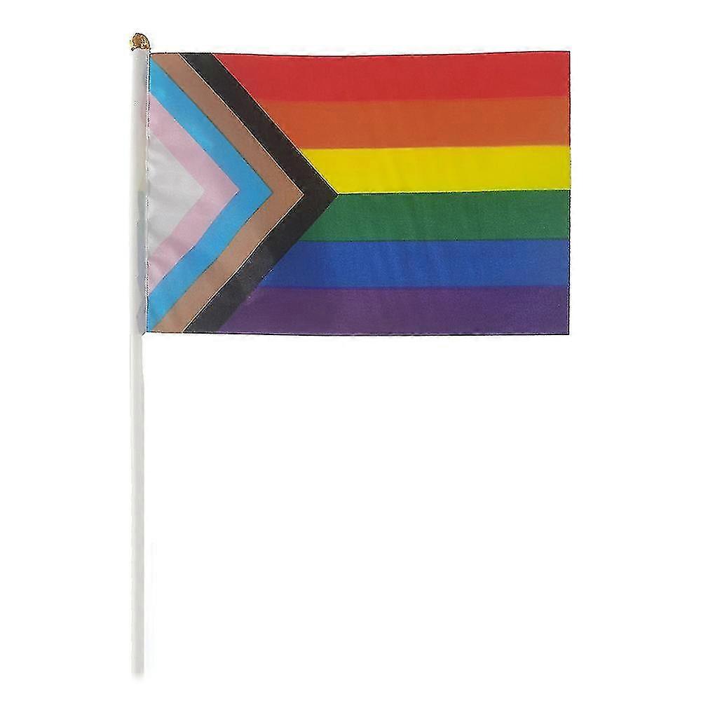 Rainbow Gay Pride Flag Lgbt Small Flag Hand Waving Flag Stick Flags, Party Supplies Decor For Rainbow Festival Parades