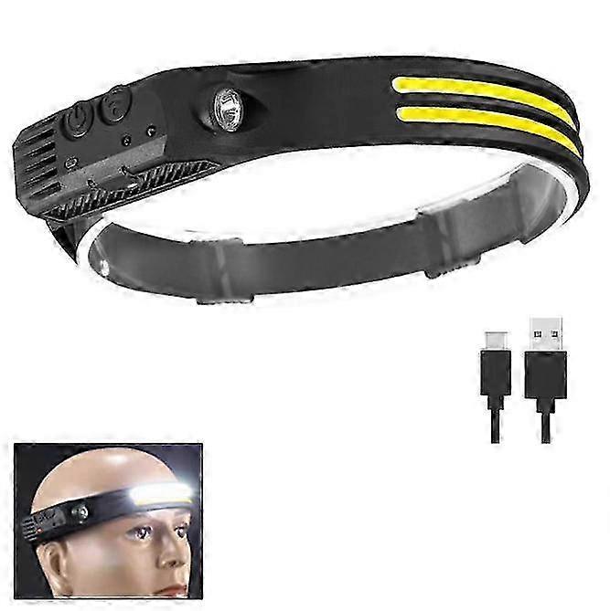 Head Torch Rechargeable,1000 Lumens 230 Wide Beam Super Bright Headtorch With Hands Free Sensor,led Head Torch 1500mah Ipx5 Waterproof Lightweight