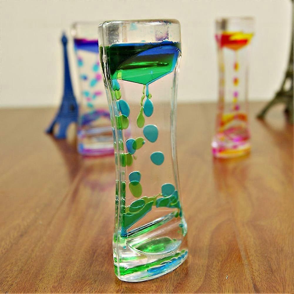 Double Couleurs Huile Sablier Liquid Timer Floating Motion Bubbles