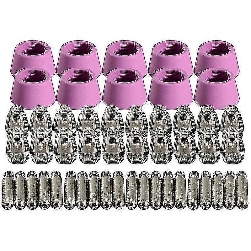 50pcs Plasma Cutter Torch Consumables Electrode Nozzles Cups Kit For -60 Sg-55 Wsd-60 Fit Cut-60 Lg - JA