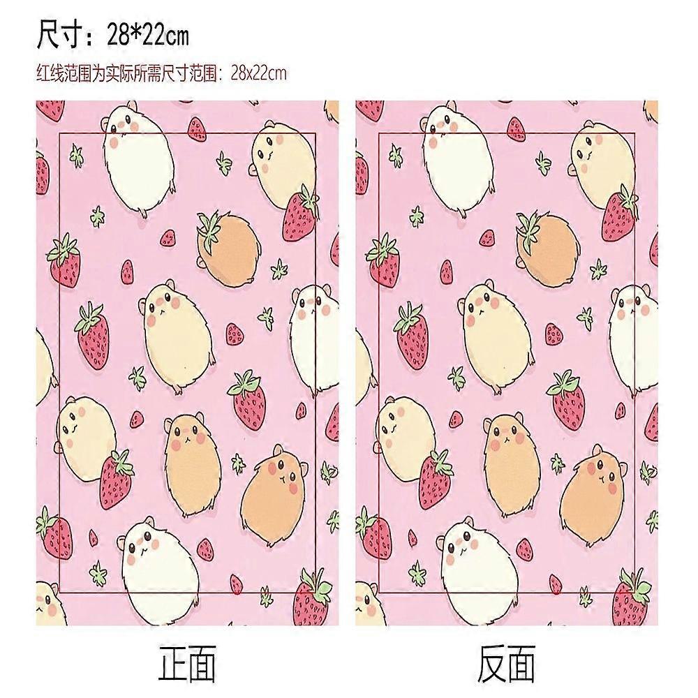 Cloth Book Cover Notebook Wraps Rectangle Strawberry 280x220mm