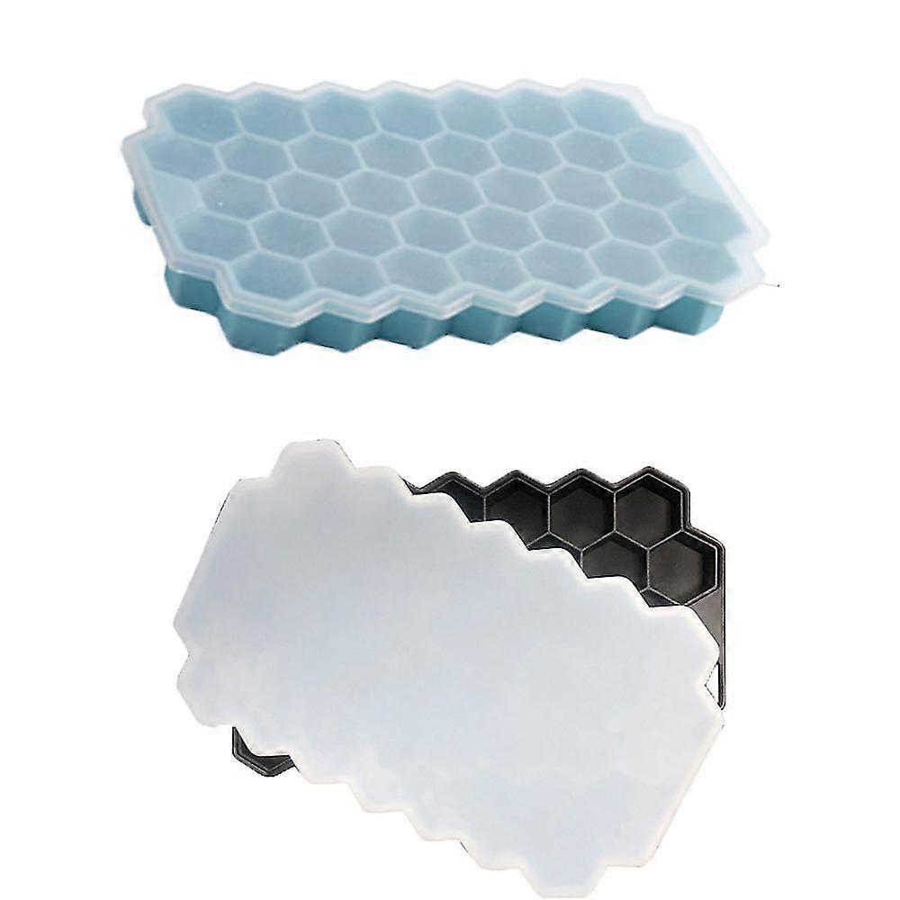 Ice Cube Tray, Ice Cube Mold With Removable Lid , Used To Cool Drinks, Whiskey And Cocktails black*blue
