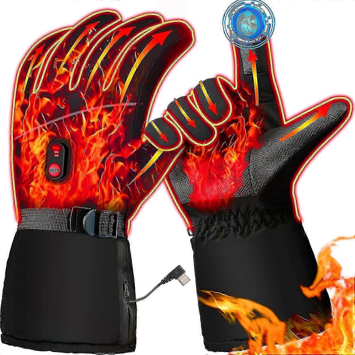 Heated Gloves Rechargeable Electric Heating Gloves Touchscreen Heated Gloves