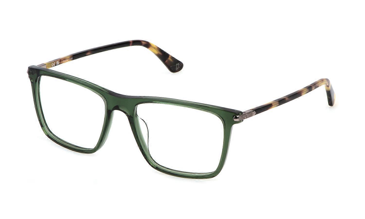 Eyewear Frames Police VPLP12 0G61 Green Transparent LUCIDO 53/17/145 MAN