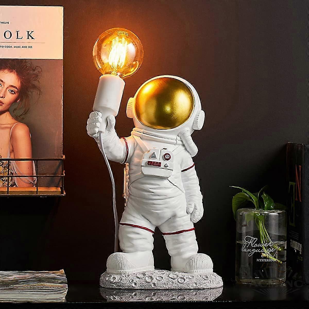 Astronaut ldren's Table Lamp, Modern Astronaut Luminous Led Table Lamp ldren's Room With Plug Gift For Boys And Girls, E27 Bedside Lamp White An,8370