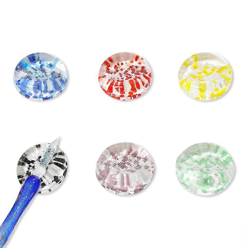 Pen Chopstis Rest Ra Dinner Spoon Stand Knife Fork Holder Chopstis Transparent Round Stand(set Of 6)