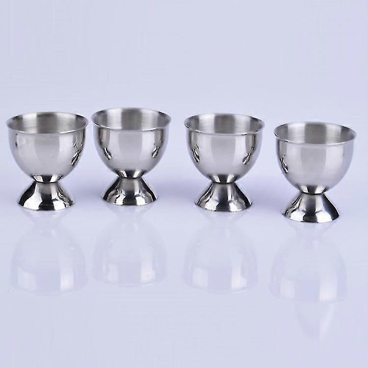 Egg Cup Holder Set Stainless Steel Egg Tray Kitchen Tool4pcs, Silver)
