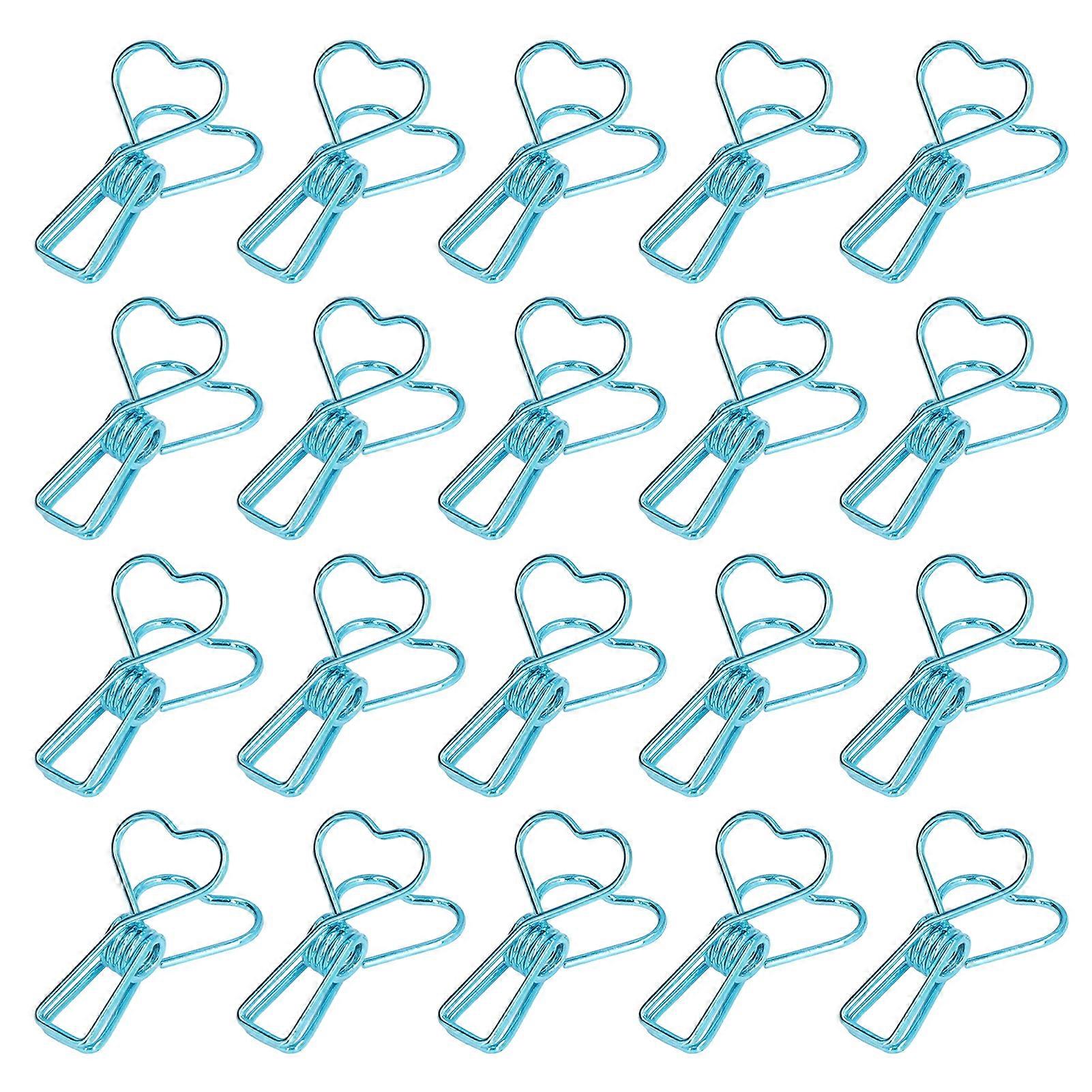 20pcs Paper Clips Elegant Style Durable Wearable Stable Reliable Small Compact Storage Tools for OfficeBlue