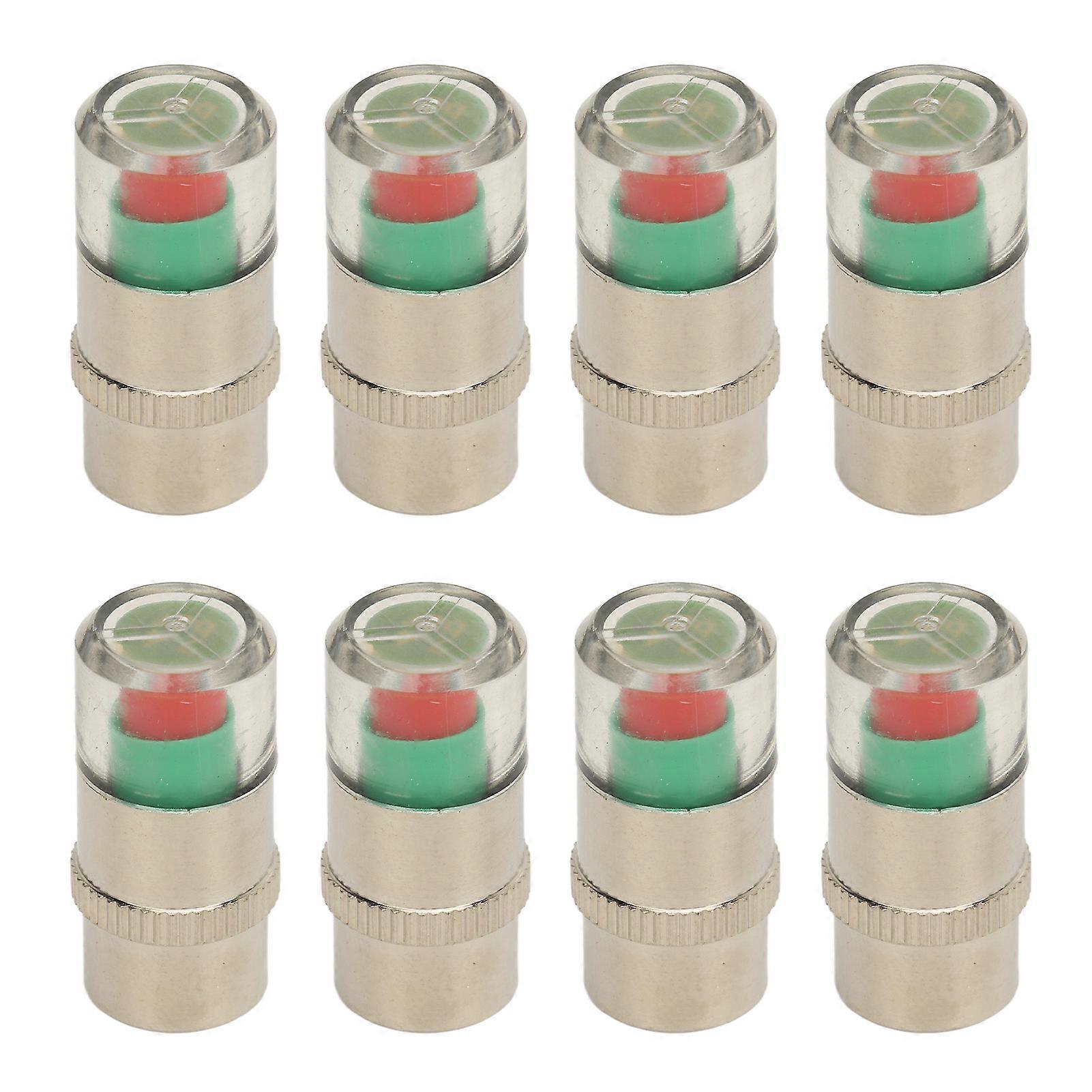 8 Pcs Car Tire Pressure Caps 35 PSI 2.4 Bar TPMS Tire Pressure Monitor Sensor Indicator 3 Color Alert