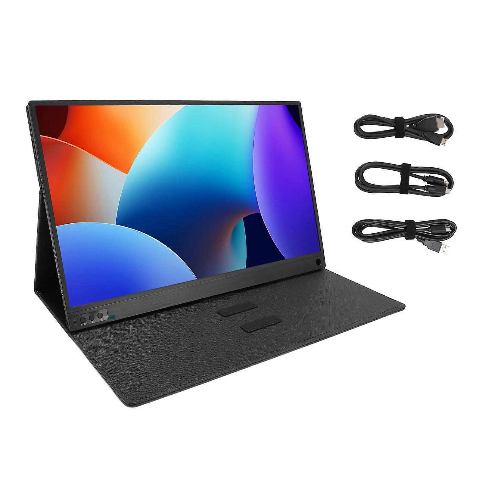 15.6inch Portable Display 1920x1080P 60Hz 178° Wide Angle USB C 16:9 External Expansion Portable Display Screen for Gaming Work