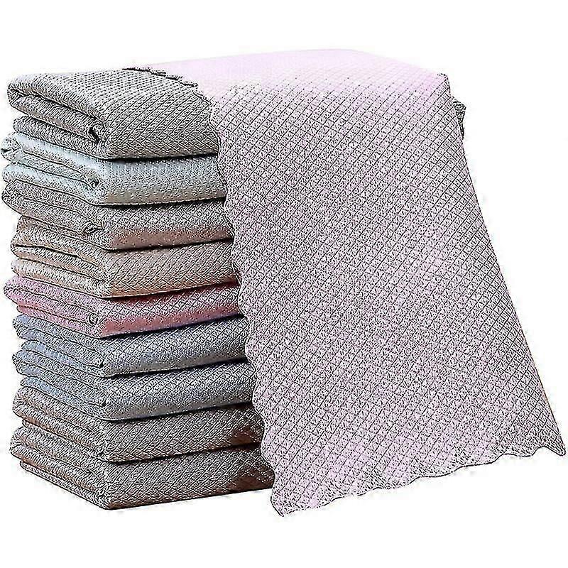 Pack Of 10 Kitchen Microfiber Cleaning Cloth Multi-purpose Household Washable Microfiber Cloth 30x40cm