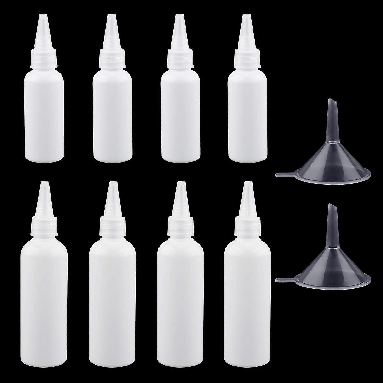 8Pcs Små klemme flasker 50ml/100ml plast klemme krydderflasker klemme dispensere flasker maling flasker reise