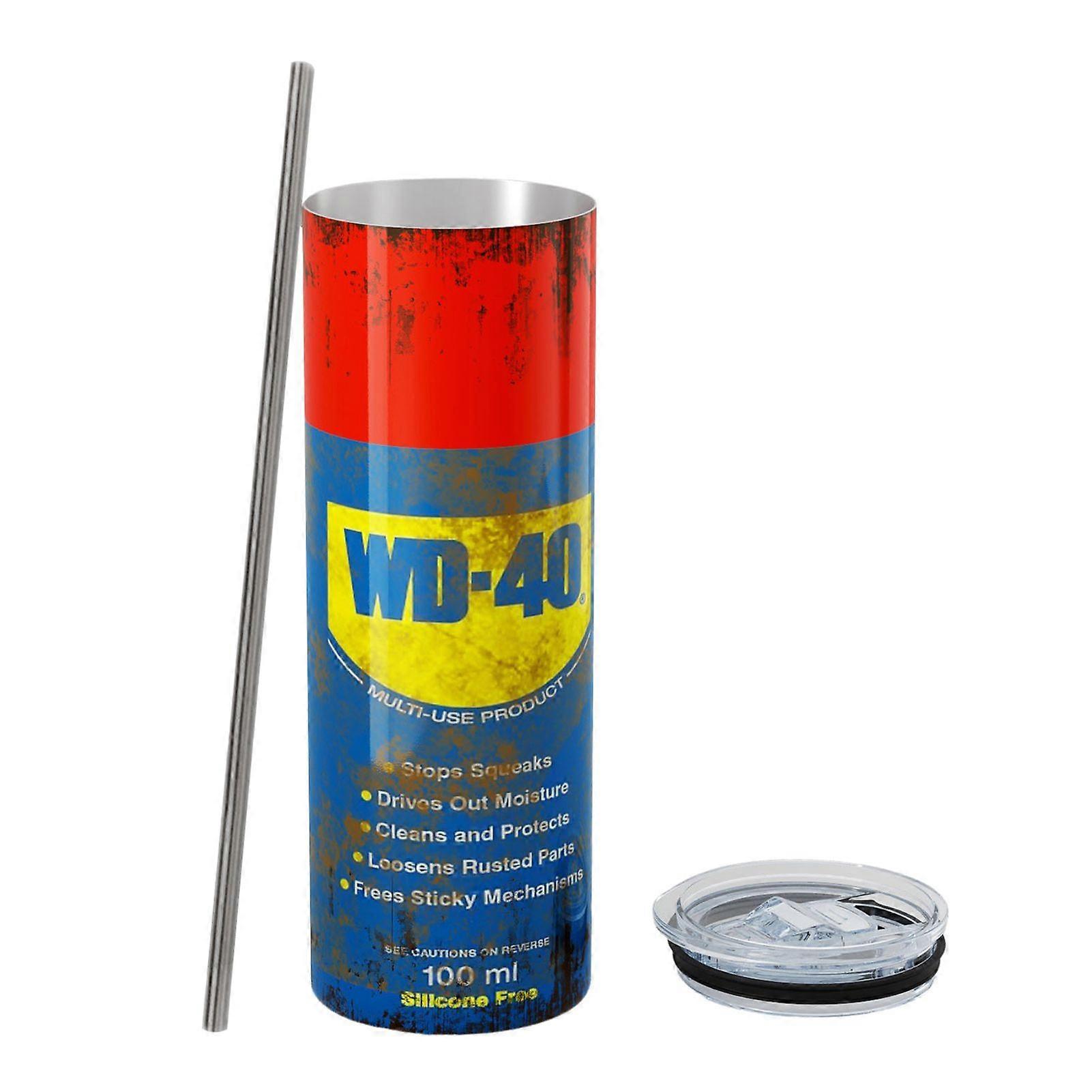 WD40-ダーティパターン魔法瓶カップエンジンオイルフィルタータンブラーふた付きパーソナライズされた面白い男タンブラープレゼント