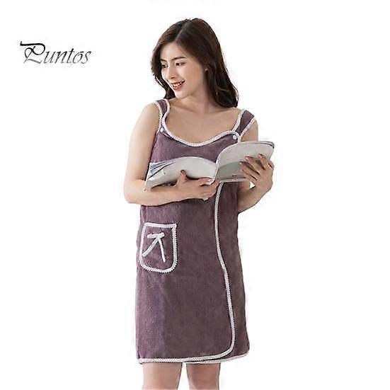 Bath Towel Wrap Adjustable Button Closure Sleeveless Soft Coral Fleece Water Absorbent Unisex Pocket Bathrobe Shower Wrap Spa Robe