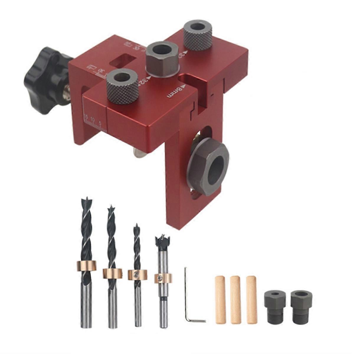 Universal 3 in 1 Woodworking Doweling Jig Kit Pocket Hole Jig Locator Drill Guide for Cabinet Furniture Assembly