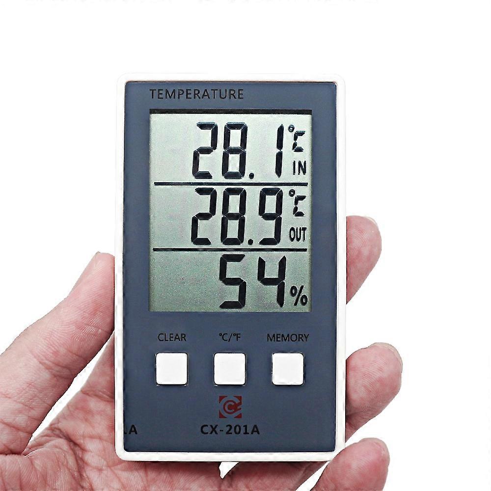 CX-201A LCD Digital Weather Station Thermometer Hygrometer Indoor Outdoor Temperature Humidity Meter with Temperature Sensor