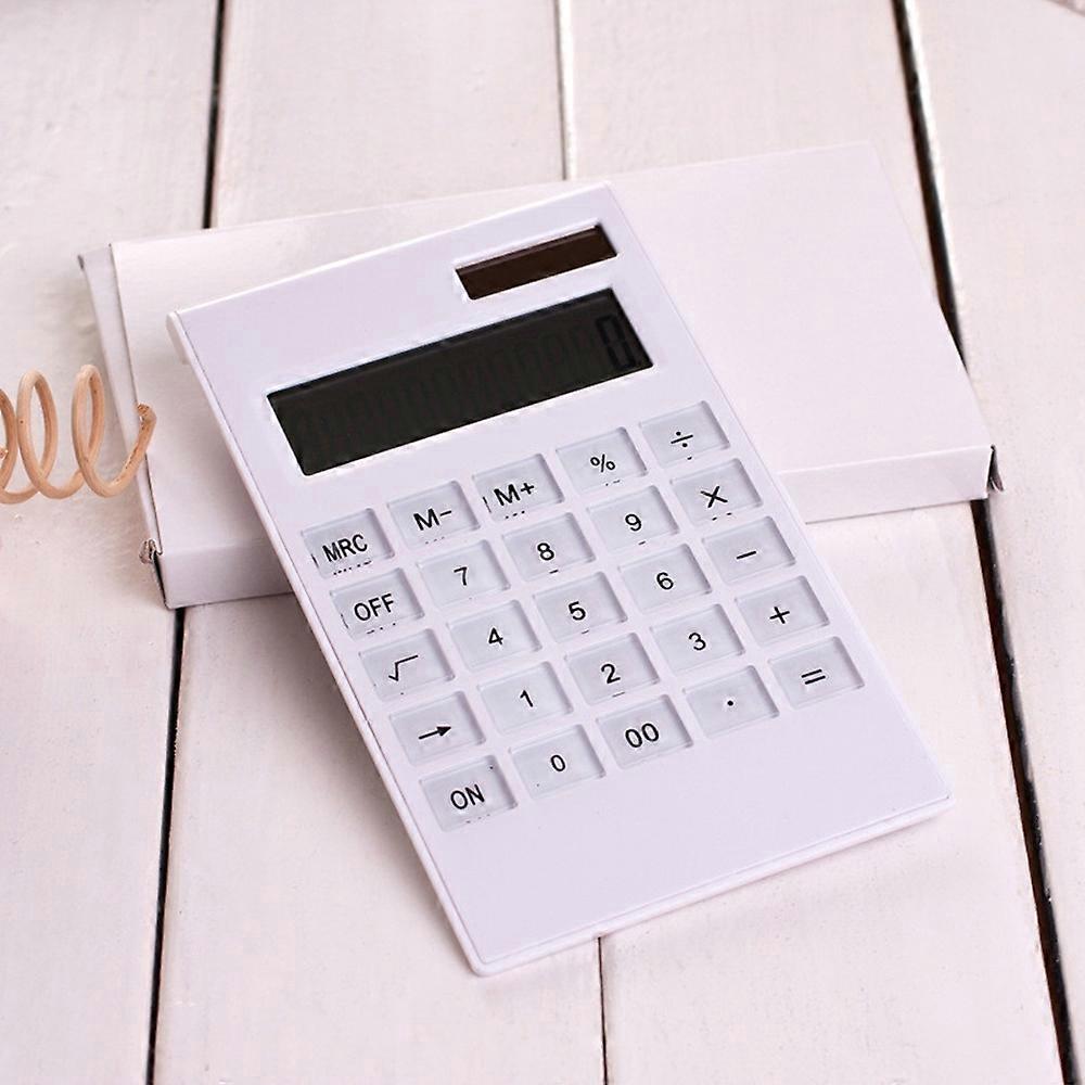 Desktop Calculator Ultra-thin 12 Digits Large Display Solar & Battery Dual Power Crystal Buttons Bas