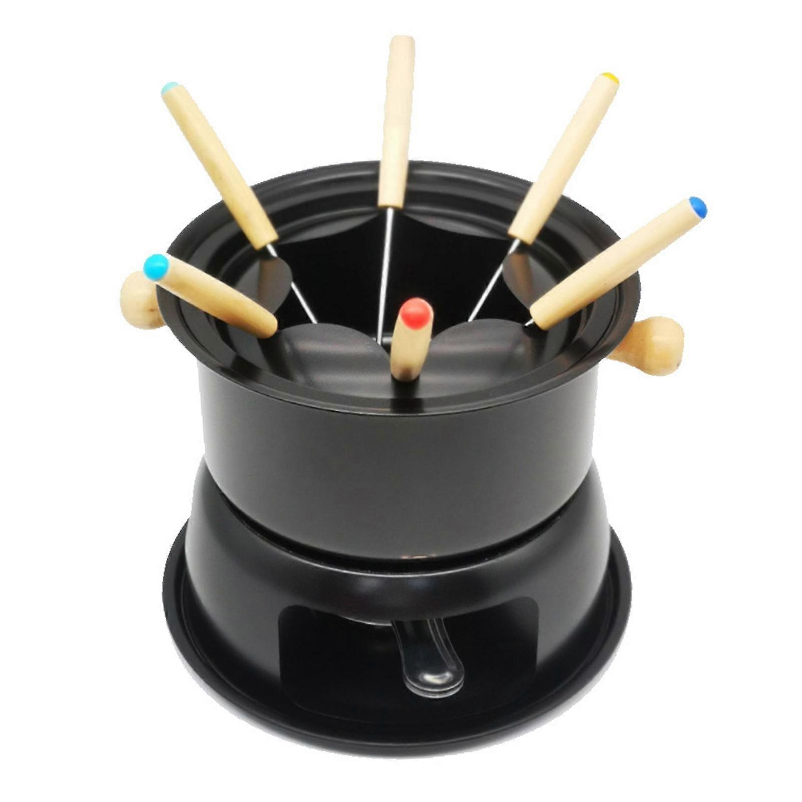 Mini Fondue Maker Set with 6 Forks Multifunctional for Chocolate Sauces Home