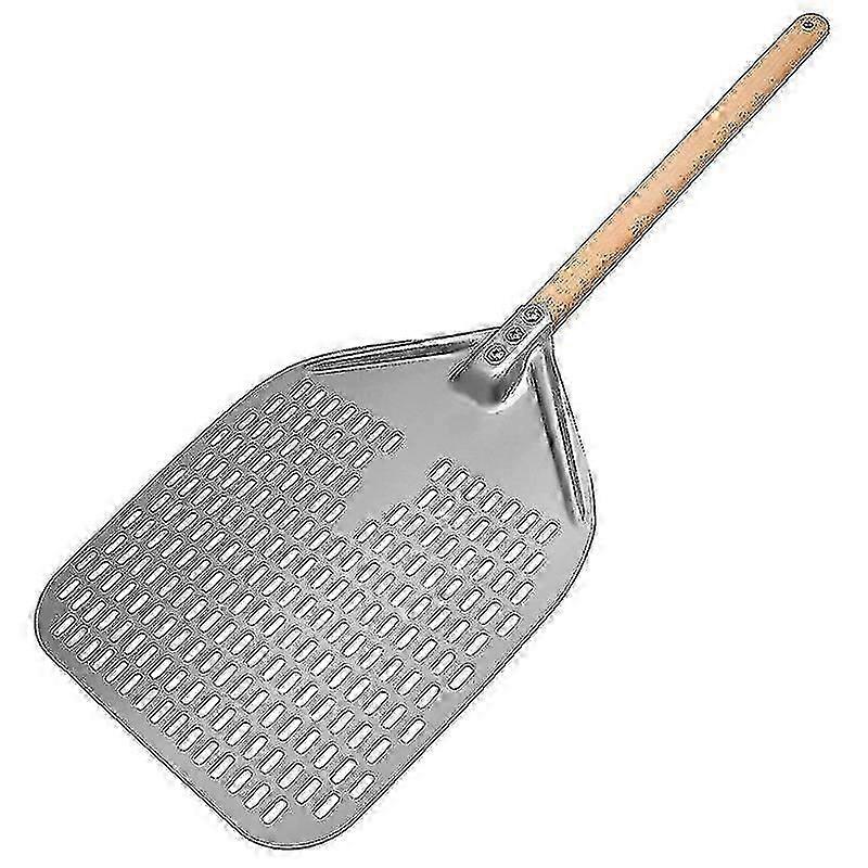 Perforated Anodized Aluminum Pizza Peel, Rectangular Turning Spatula