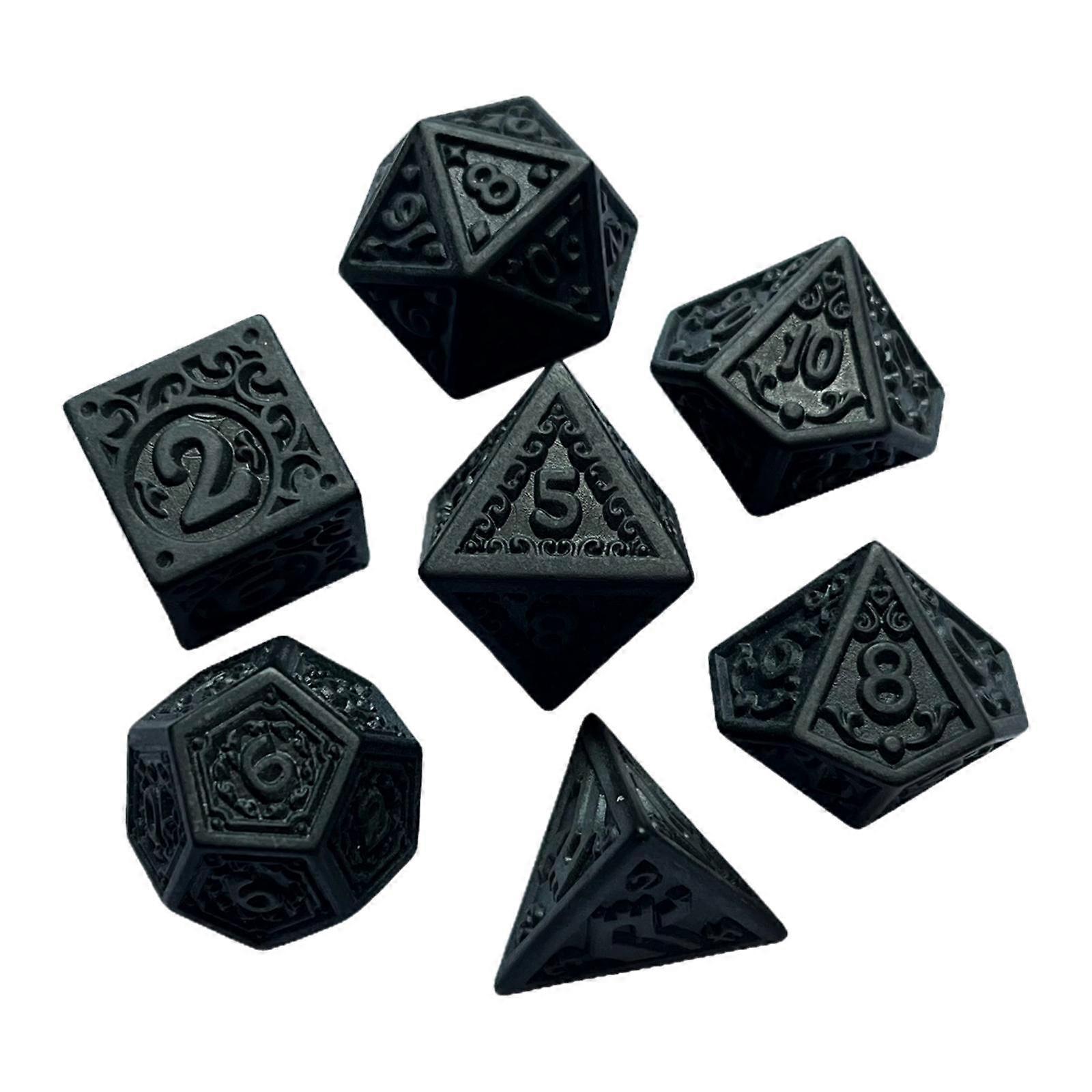 7 Pieces Polyhedral Dice Party Toy Handmade Multisided Dice for Role Playing