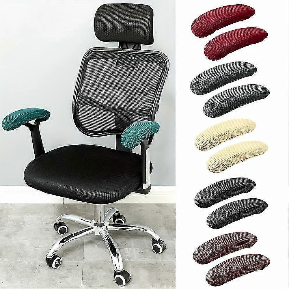 New models 1pair Plain Color Elastic Half-wrapped Office Chair Armrest Cover, Durable Elastic Waterproof Computer Chair Armrest Protection Cover, Skin