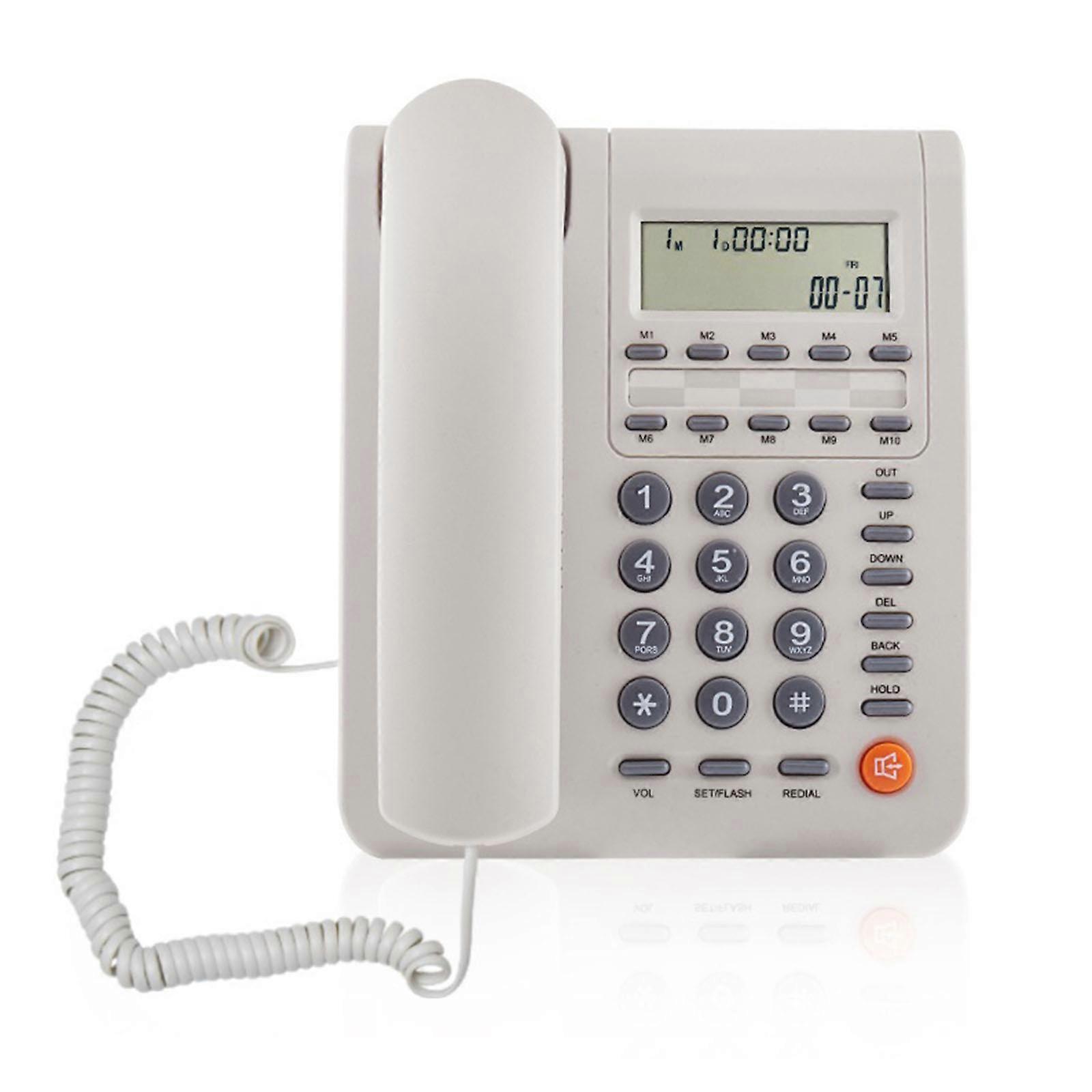 M59 Desktop Corded Telephone Home Fixed Landline Phone Speakerphone Caller Identification Call Record Handsfree  White