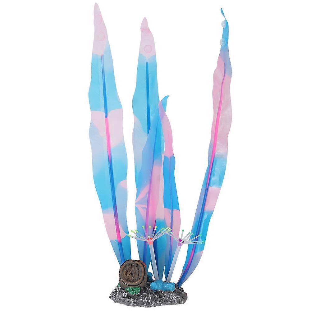 Silicone Simulated Kelp Fluorescent Effect Aquariums Landscape Decoration with Resin Base