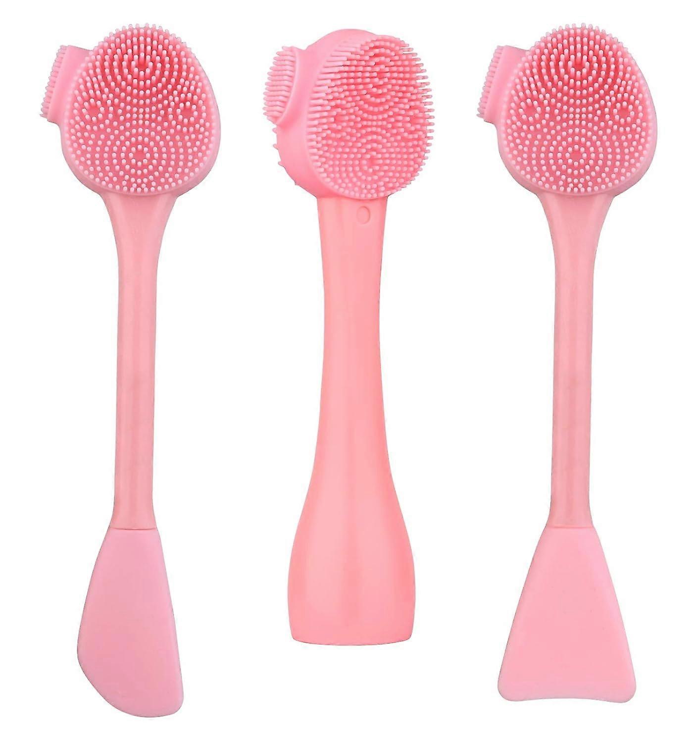 4-in-1 Silicone Brushes, Double-Ended Skin Care Applicator With Ergonomic Handle For Deep Exfoliation And Blackhead Removal, Portable Facial
