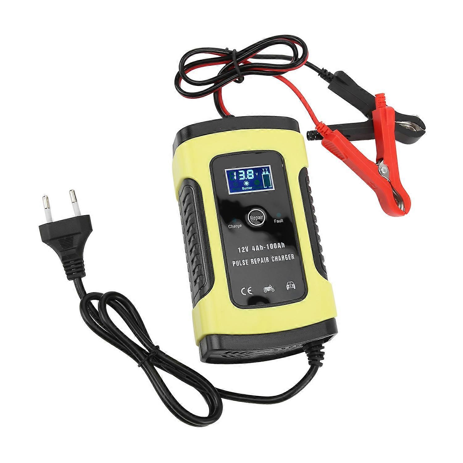 Car Battery Charger 12V 6A Automatic Digital LCD Display Universal for Motorcycle Automotive 4‑100Ah