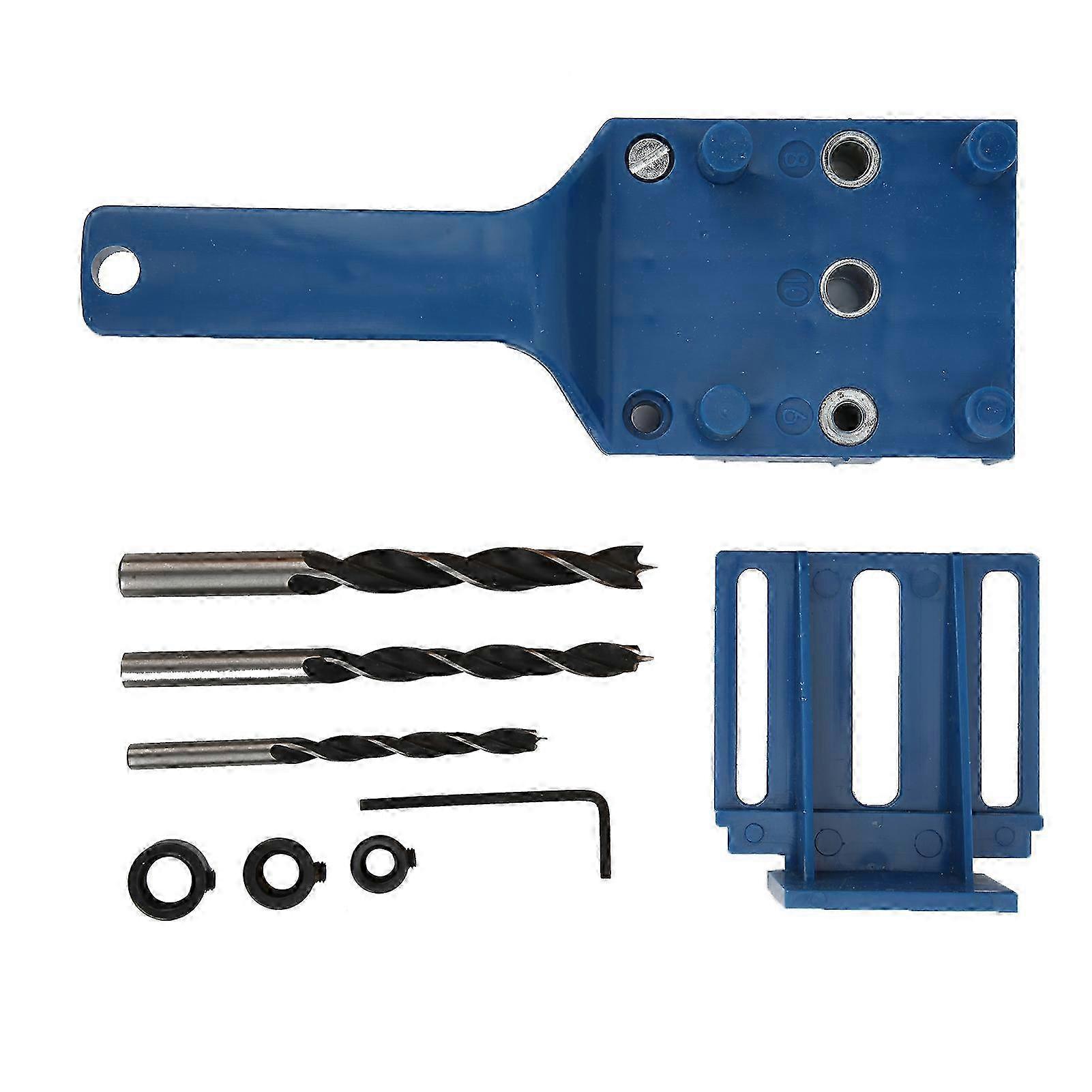 8Pcs/Set woodworking Punch Hole locator Drilling Doweling Guide Tools for CarpentryBlue
