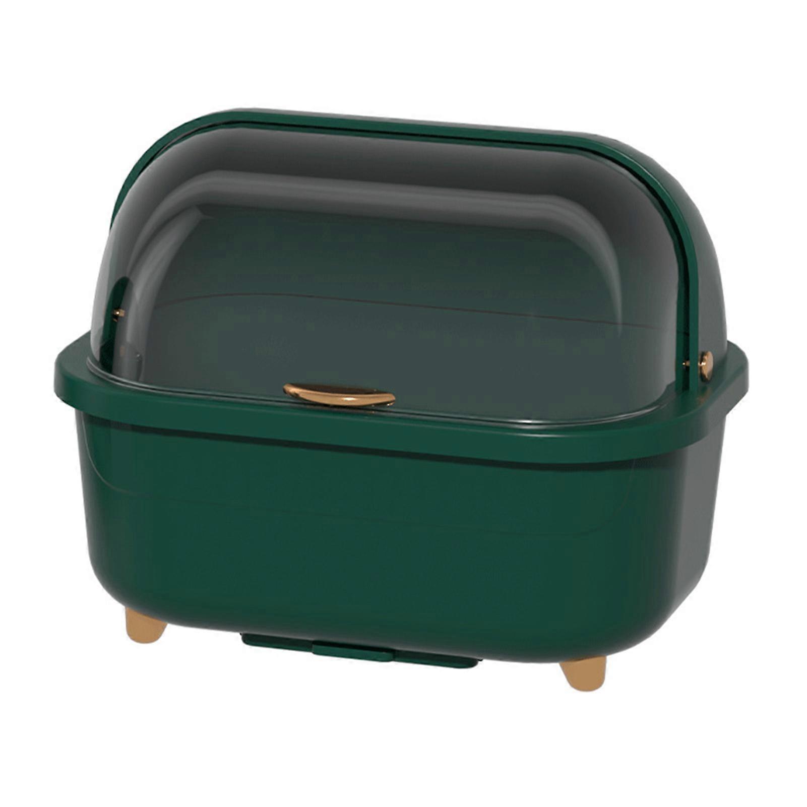 Dish Drying Box Multifunctional Space Saving Dish Drainer with Lid Cover for Kitchen Accessories