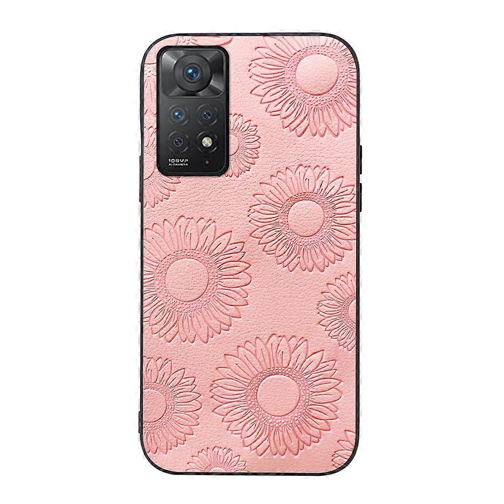 For Xiaomi Redmi Note 11 Pro Sunflower Pattern PU Shockproof Phone Case