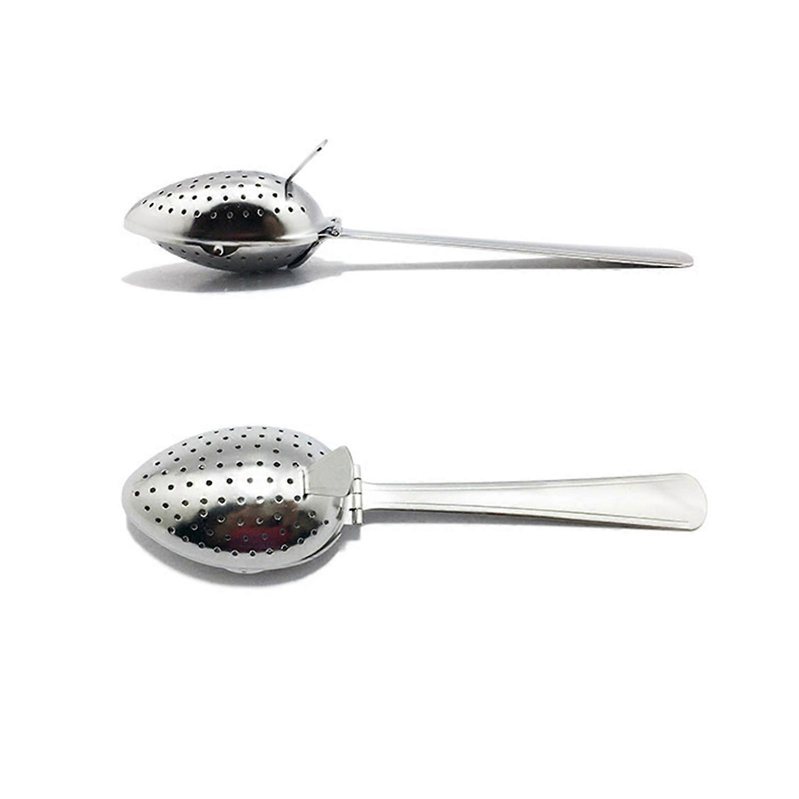 Tea Strainer Stainless Steel Tea Infuser Strainer with Long-Handle Mesh Spoon Tea Filter for Loose Leaf Teas Durable  Gold