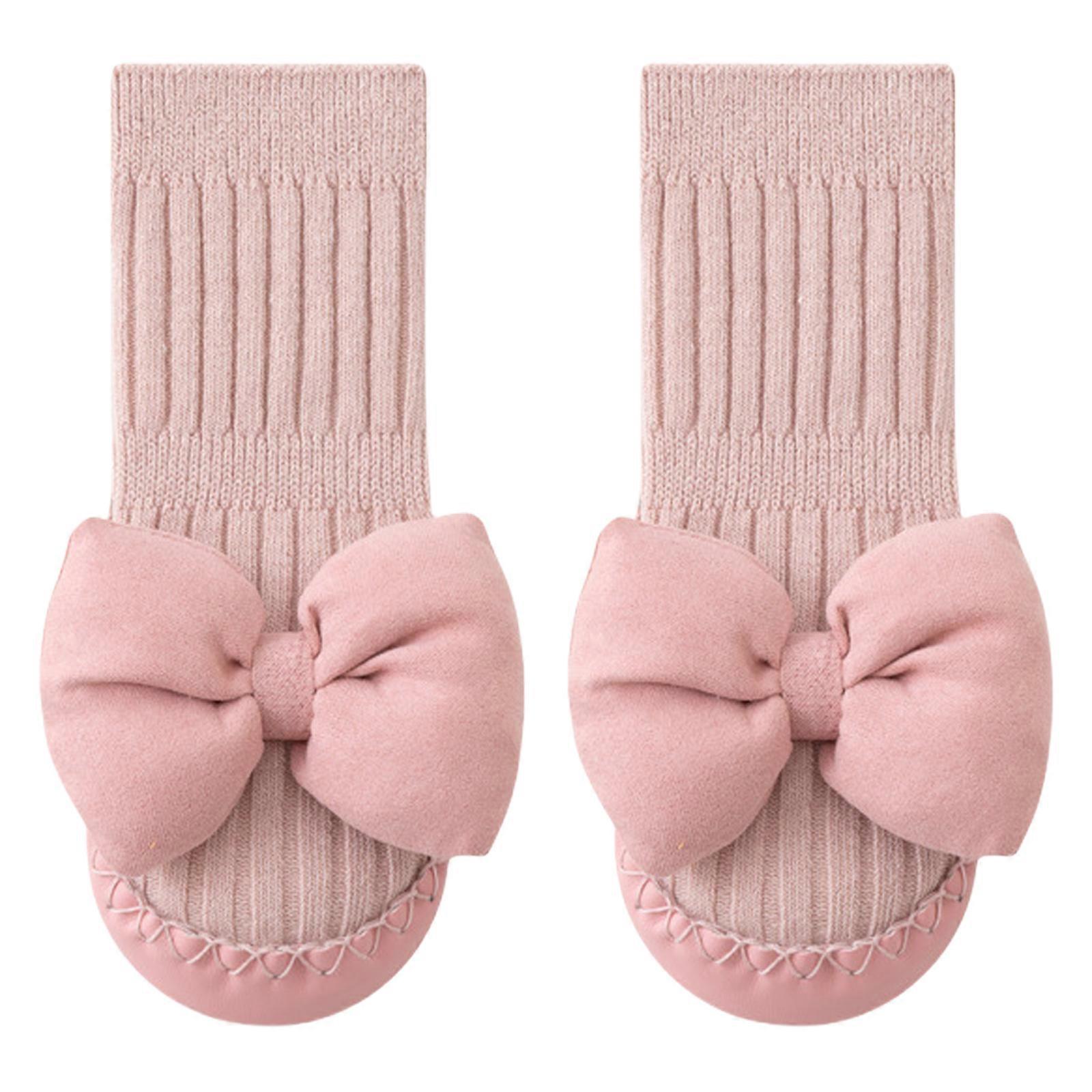 Baby First Walking Shoes for Boys & Girl not Slip Soles with Bowknot Designs Comfortable Toddler Shoes for Every Day Use Pink